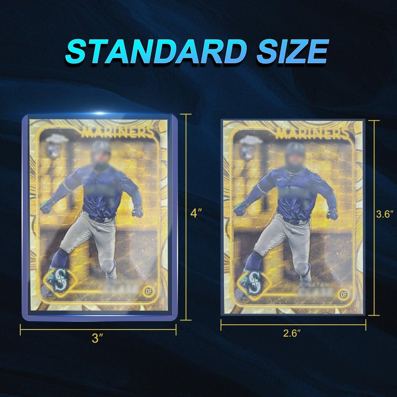 Btlwpy 400 Card Sleeves Top Loaders for Cards 3""X4"" Baseball Card Protectors Premium Toploaders for Cards Hard Plastic Card Holder for Trading Sports Football Game Cards (200 Hard Sleeves+200 Penny Sleeves) - Image 2